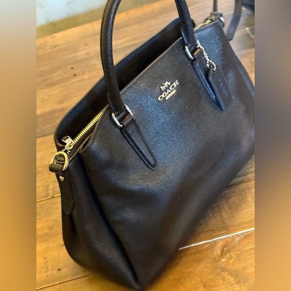 COACH SAGE CARRYALL Tote bag with crossbody straps Black leather bag - Picture 3 of 7